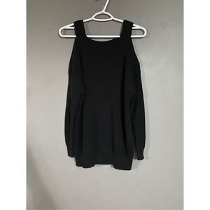 Rue 21 Black Knit Cold Shoulder Sweater Size Small
